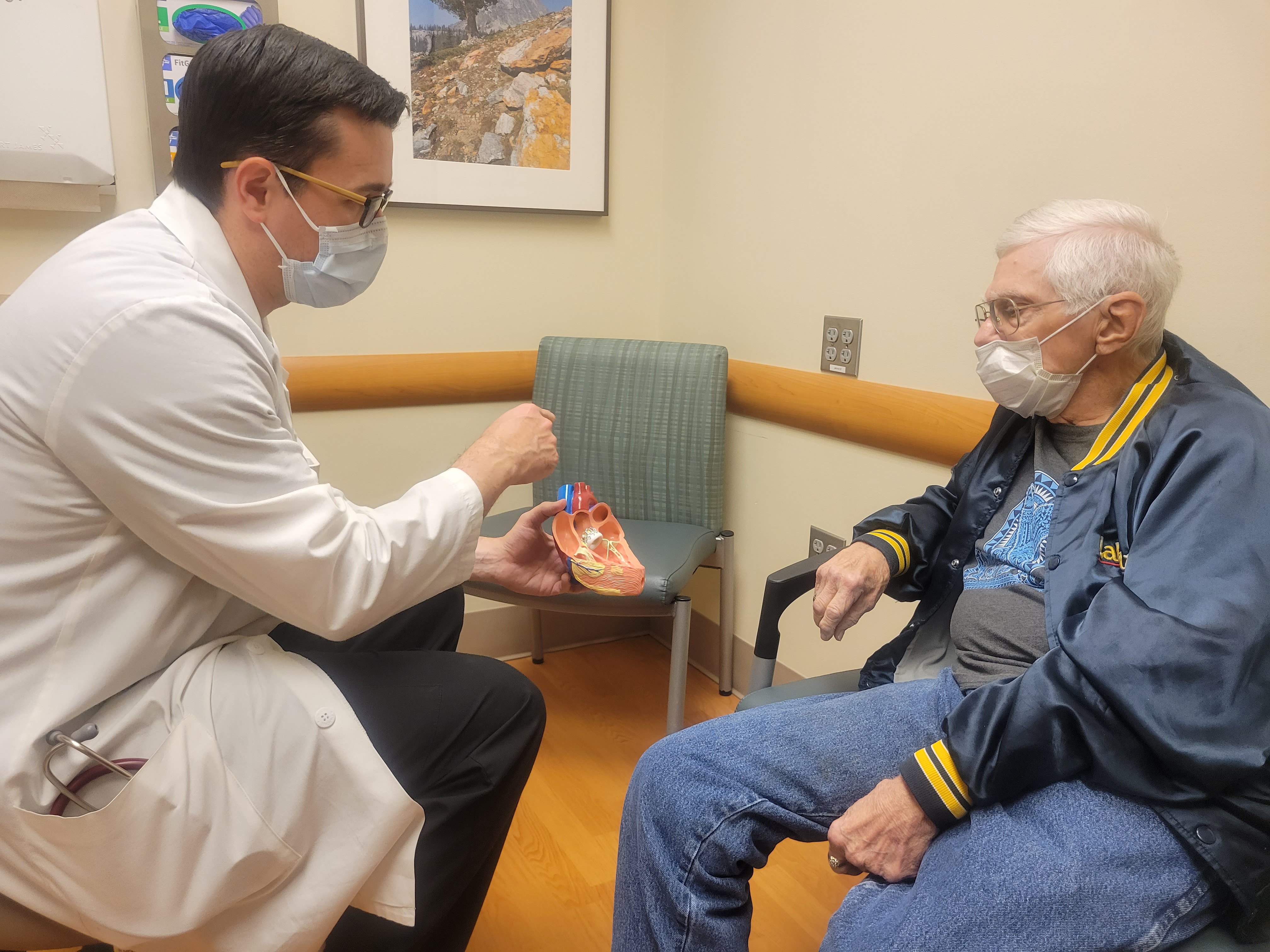 Dr. Jeffrey Heslop, MD with Jerry Fackrell, recipient of the 500th TAVR at Saint Alphonsus