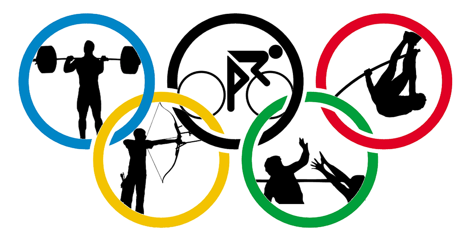 Olympic logo with sports